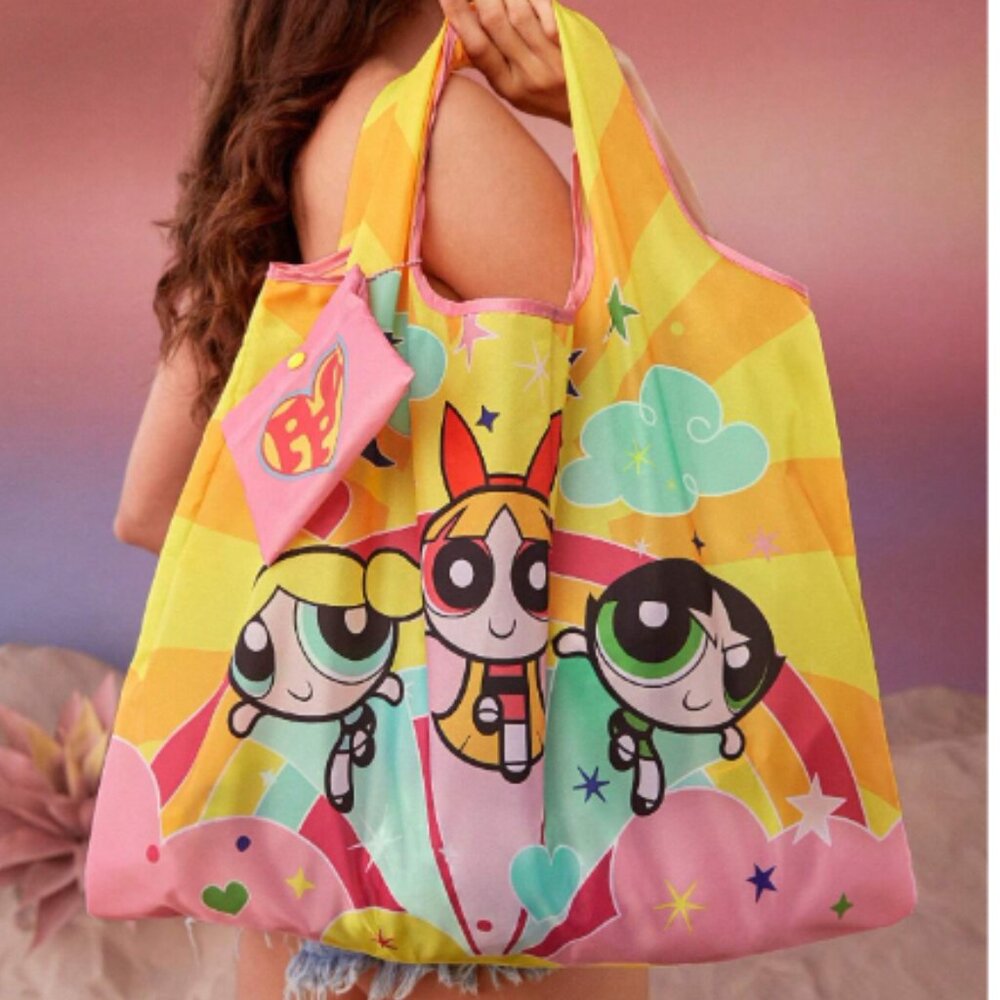 NWT The Powerpuff Girls Foldable Portable Shopping Tote Bag